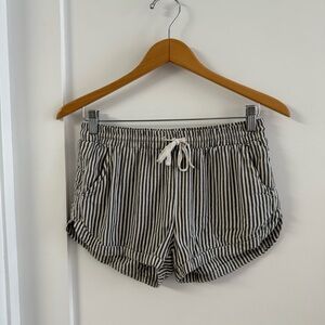 Striped navy and White drawstring pull on Women's Shorts
